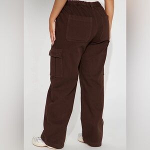PLUS BROWN CARGO PANTS